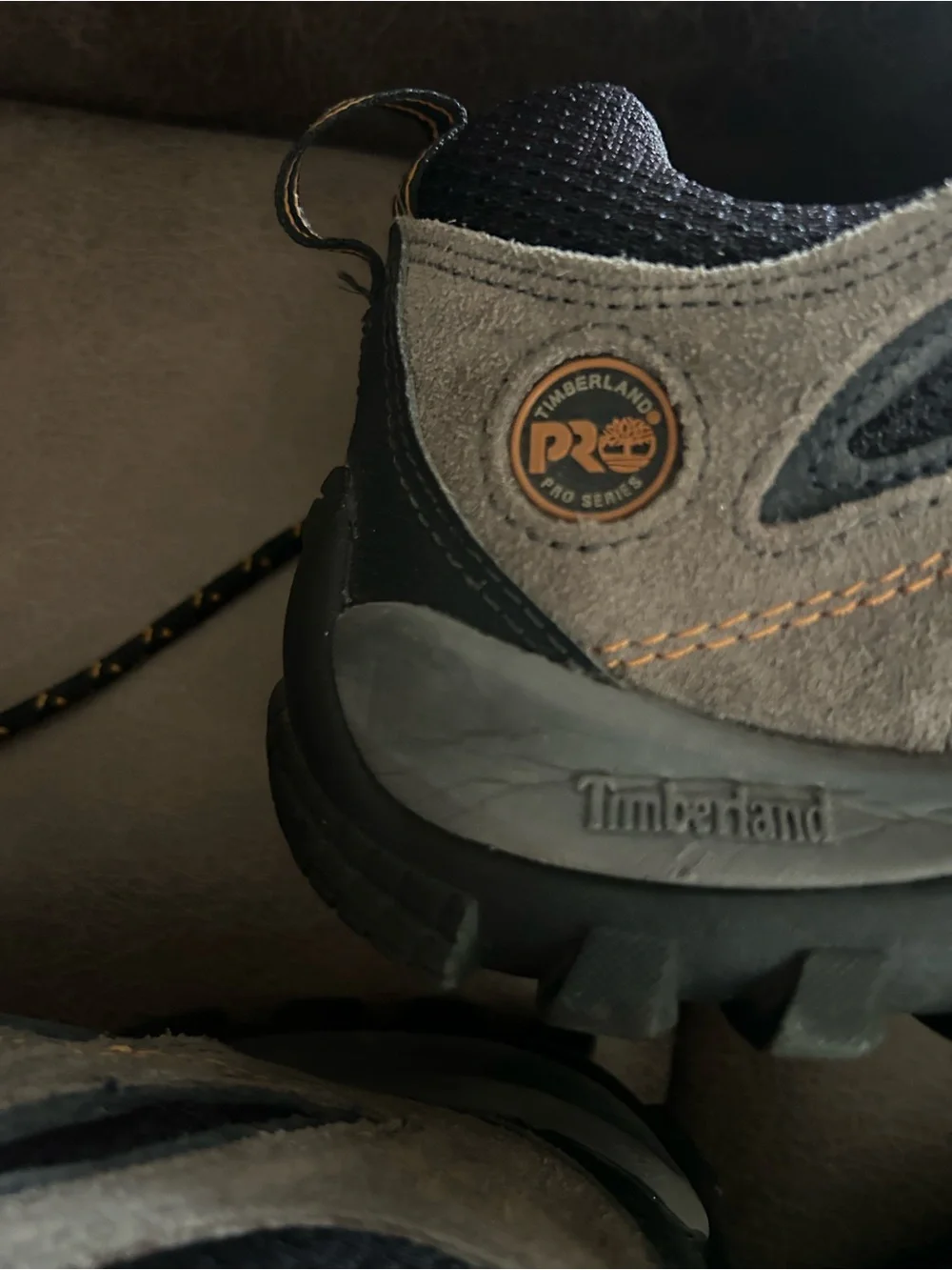 Timberland Pro Men's Outdoor Suede Hiking Shoes - Black & Gray steel toe